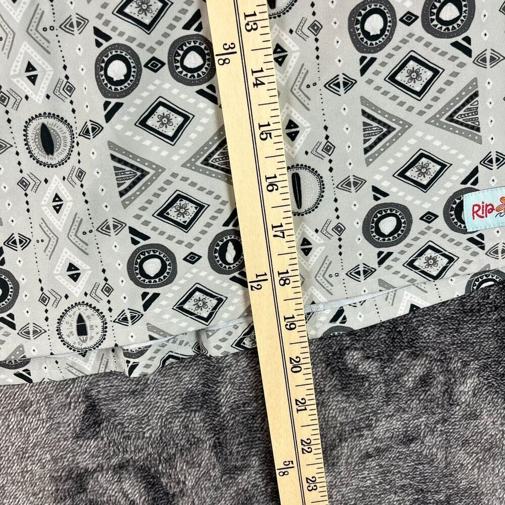 Rip Skirt Hawaii Wrap Skirt L Aztec Tribal Gray Stretch Unlined Mini Swim - Picture 7 of 10
